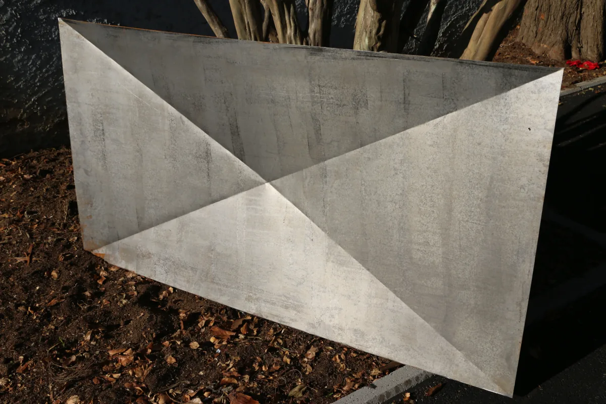 Metal surface after rust removal, project five