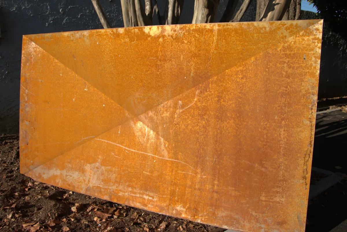 Metal surface before rust removal, project five