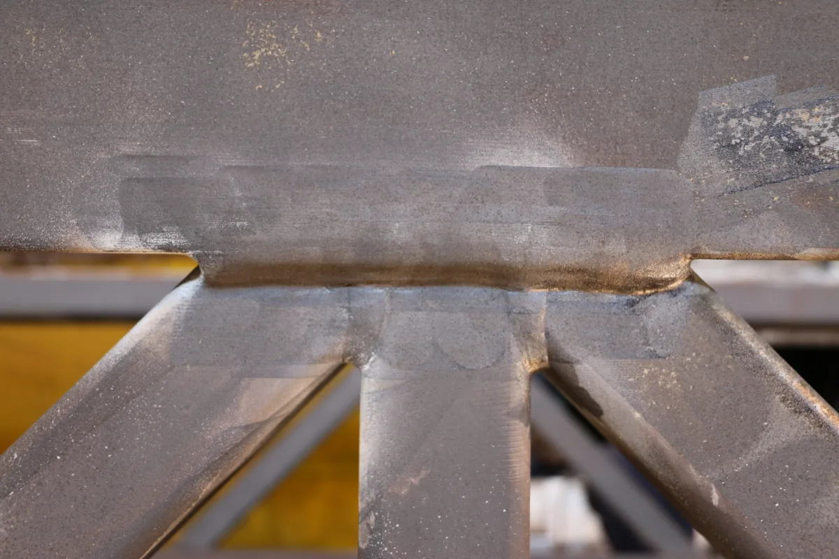 Metal surface after rust removal, project two
